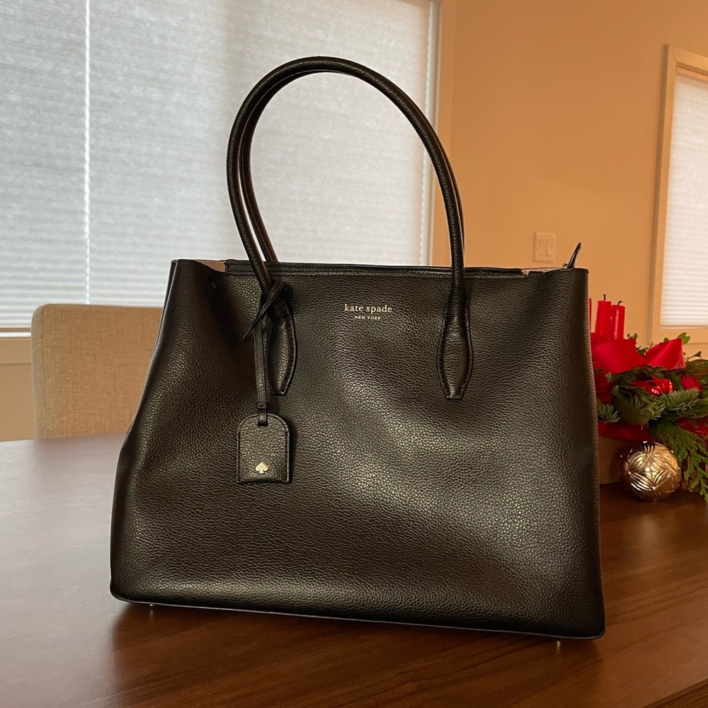 Kate Spade New York Eva Medium top zip satchel in refined grain leather